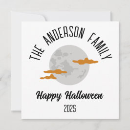 Halloween Glödande Fullmåne Personligt Namn Julkort