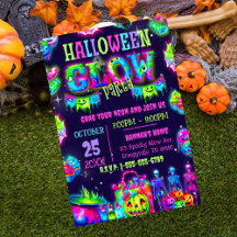 Halloween Glow Party-inbjudan