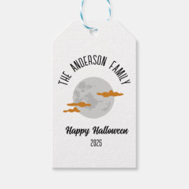 Halloween Glowing Full Moon Personlig Namn Presentetikett