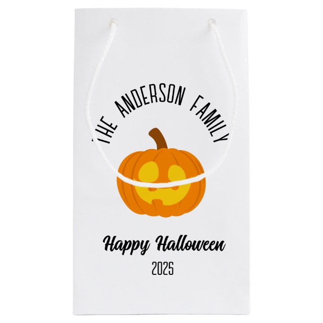 Halloween Glowing Pumpkin Ansikte Personlig Namn (Baksidan)