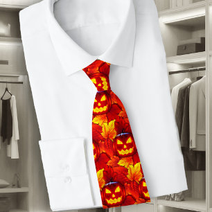Halloween Glowing Pumpkin Höst löv Tie Slips