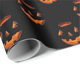 Halloween Glowing Pumpkin Wrapping Papper Presentpapper
