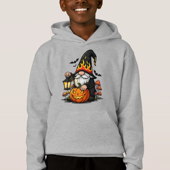 Halloween Gnom Barn Pullover Hoodie T Shirt (Framsida)