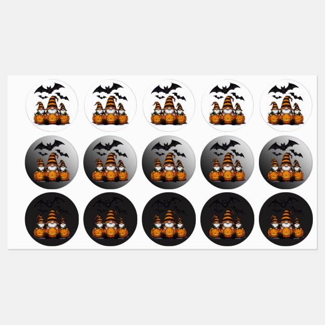 Halloween Gnom Etiketter (Ark)