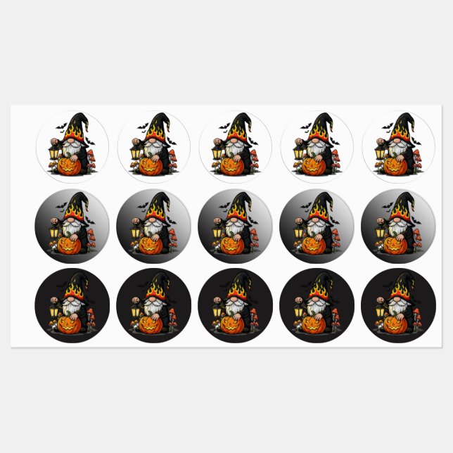 Halloween Gnom Etiketter (Ark)