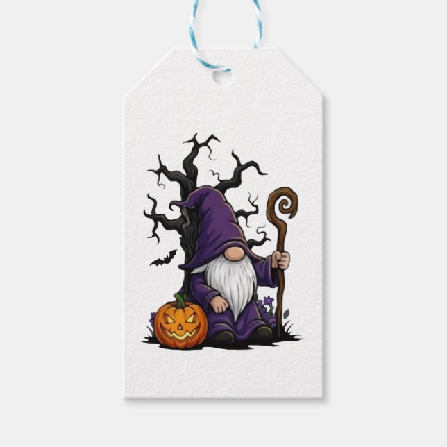 Halloween Gnom Presenttagg Presentetikett (Framsidan)