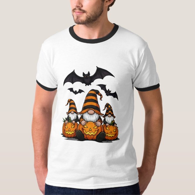 Halloween Gnom Ringer T-Shirt (Framsida)
