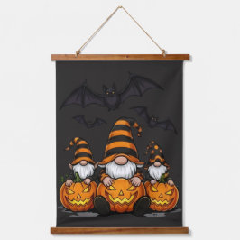 Halloween Gnom Trä Toppad Väggduk