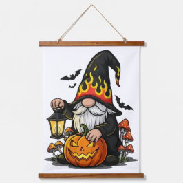 Halloween Gnom Trä Toppad Väggduk