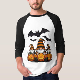 Halloween Gnome 3/4 Ärmad Raglan T-Shirt