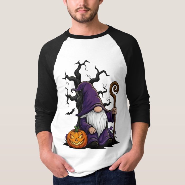 Halloween Gnome 3/4 Ärmad Raglan T-Shirt (Framsida)