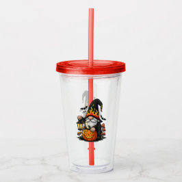 Halloween Gnome Acrylic Tumbler Take Away Mugg