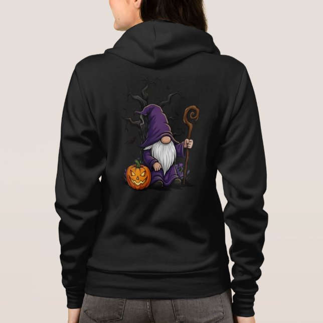 Halloween Gnome Adult Full-Zip Hoodie T Shirt (Baksida)