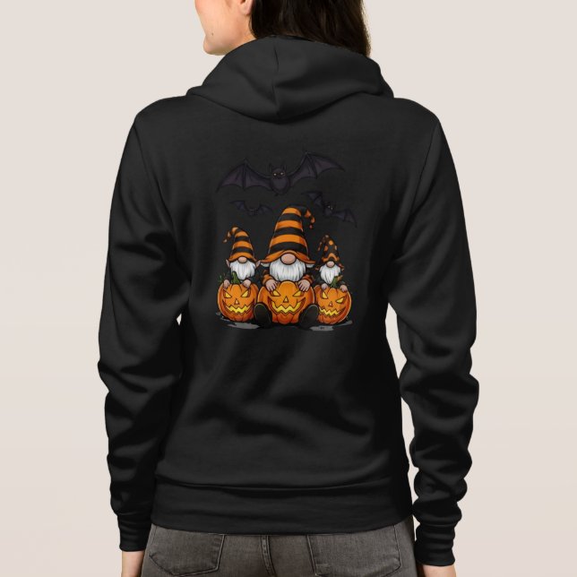 Halloween Gnome Adult Full-Zip Hoodie T Shirt (Baksida)