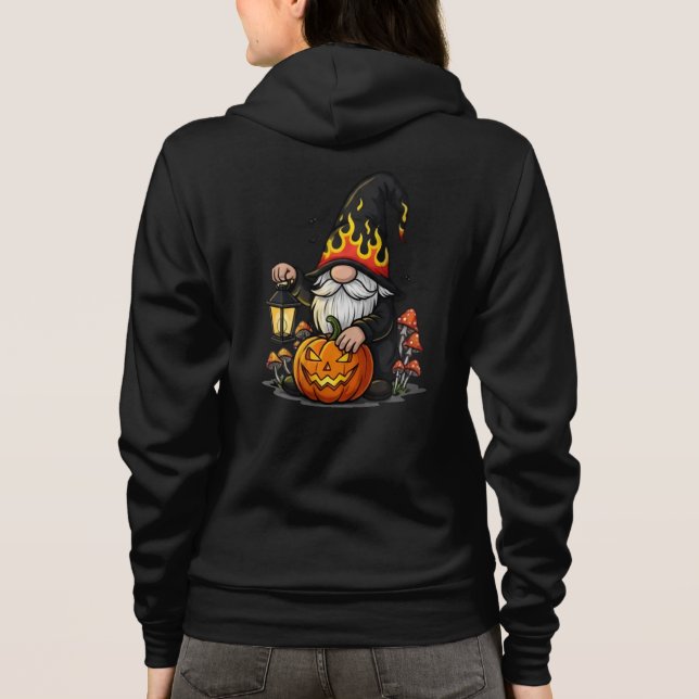 Halloween Gnome Adult Full-Zip Hoodie T Shirt (Baksida)