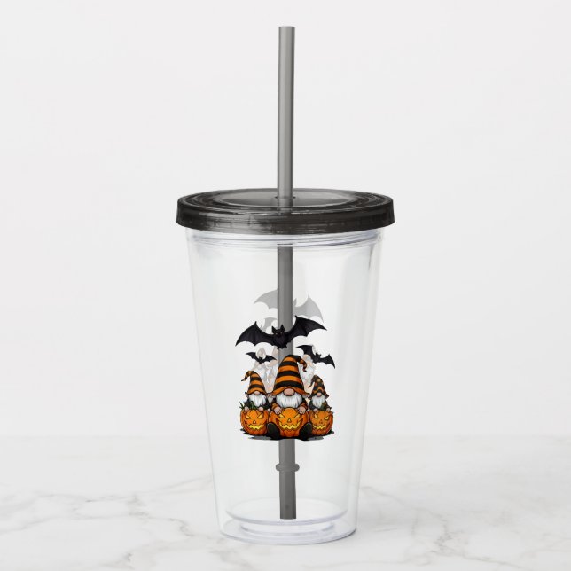 Halloween Gnome Akryl Tumbler Take Away Mugg (Framsida)
