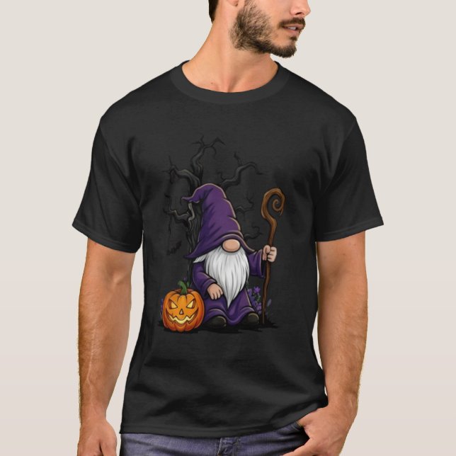 Halloween Gnome Basic Dark T-Shirt (Framsida)