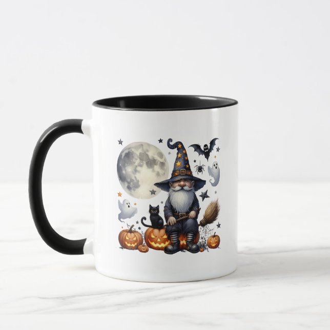 Halloween Gnome & Black Cat Mugg (Vänster)