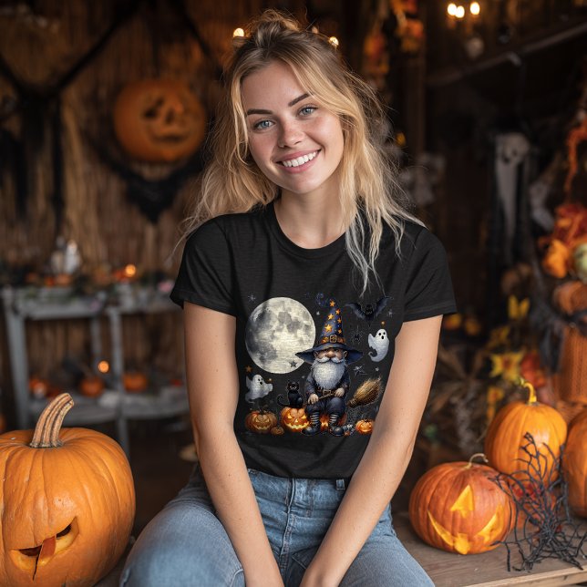 Halloween Gnome & Black Cat - Perfekt Gift T Shirt (Skapare uppladdad)