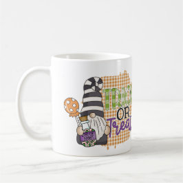 Halloween-gnome busar eller bjuder kaffemugg