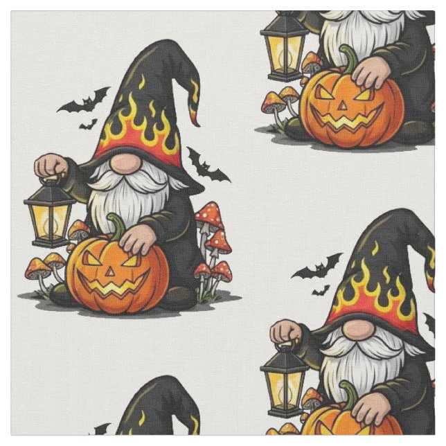 Halloween Gnome Fabric Tyg (Närbild)