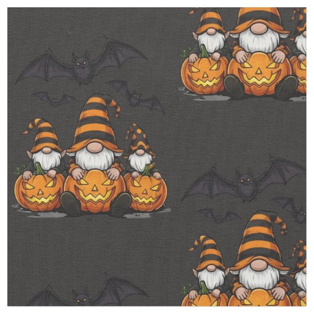 Halloween Gnome Fabric Tyg (Närbild)