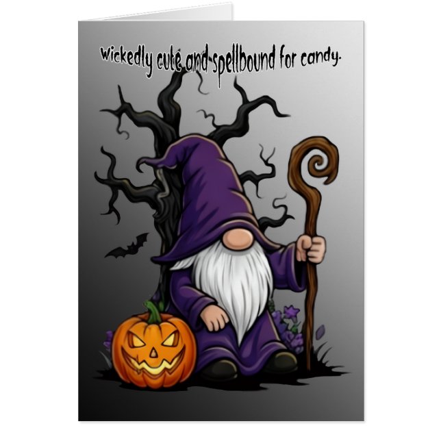 Halloween Gnome Greeting Card Hälsningskort (Framsidan)