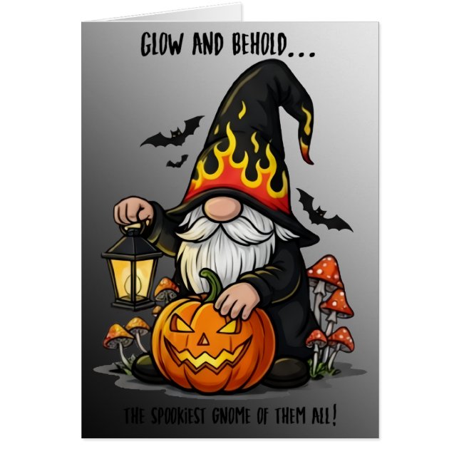 Halloween Gnome Greeting Card Hälsningskort (Framsidan)