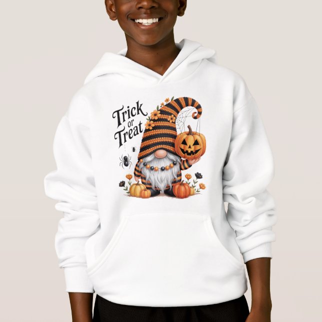Halloween Gnome Hoodie T Shirt (Framsida)
