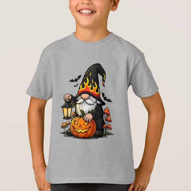 Halloween Gnome Kids T-Shirt (Framsida)