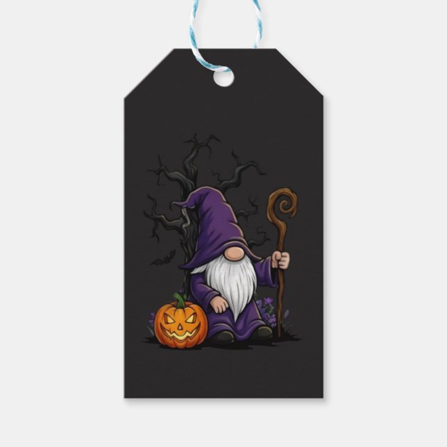 Halloween Gnome Present Tagg Presentetikett (Framsidan)