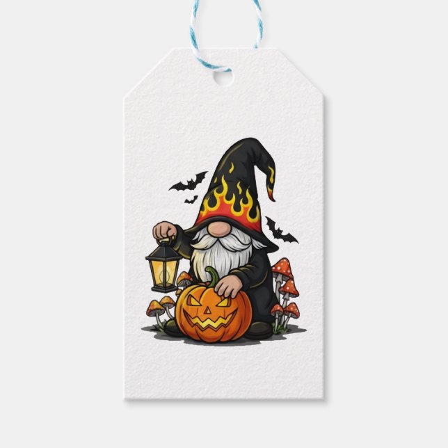 Halloween Gnome Presentkort Presentetikett (Framsidan)