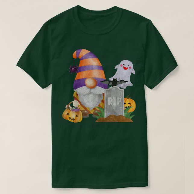 Halloween Gnome söt Gnome Halloween Costume Pumpk T Shirt (Design framsida)