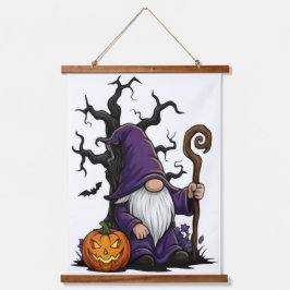 Halloween Gnome Trä Toppad Väggduk