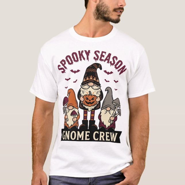 Halloween Gnome Tröja Spooky Gnome Besättning Vint (Framsida)