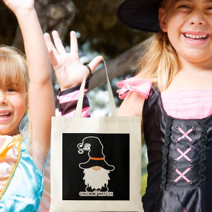Halloween Gnome Witch White Hair Black Hat Tote Ba Tygkasse