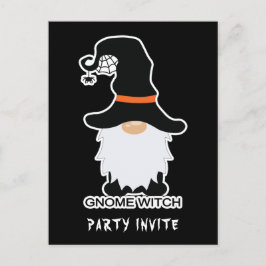 Halloween Gnome Witch White Hair Inbjudan vykort