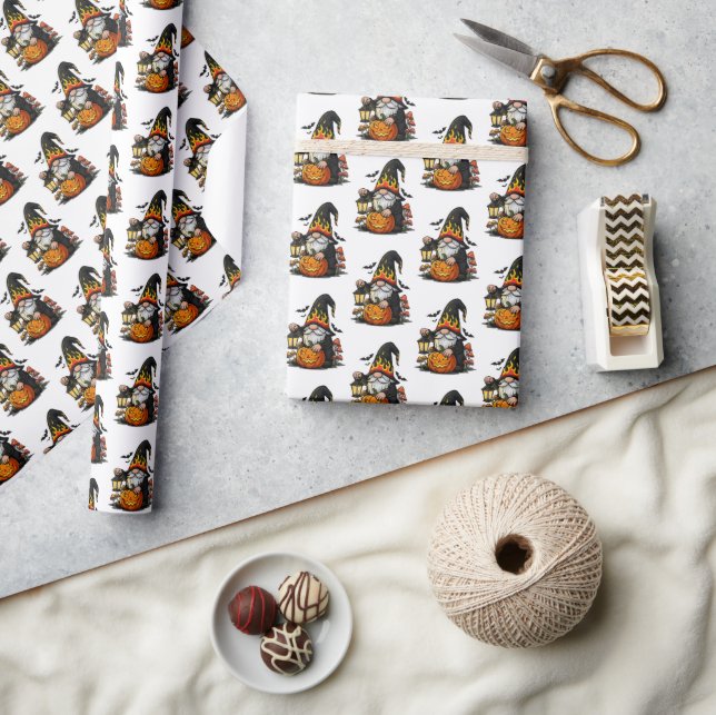 Halloween Gnome Wrapping Paper Presentpapper (Hantverk)