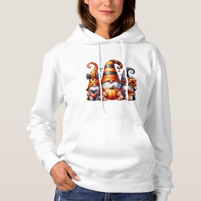 Halloween-gnomer som håller pumpa t shirt (Framsida)