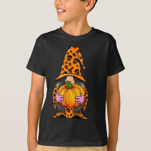 Halloween Gnomes Cute Autumn Pumpkin Det är Fall Y T Shirt (Framsida)
