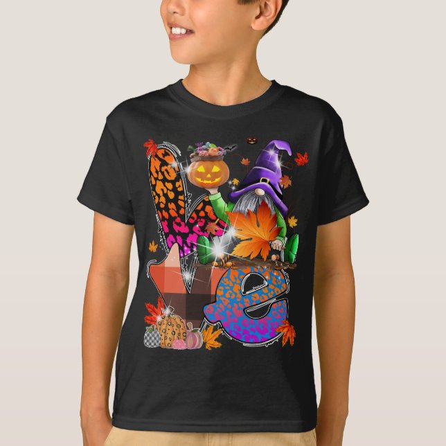 Halloween Gnomes Cute Autumn Pumpkin Fall Funny Ho T Shirt (Framsida)