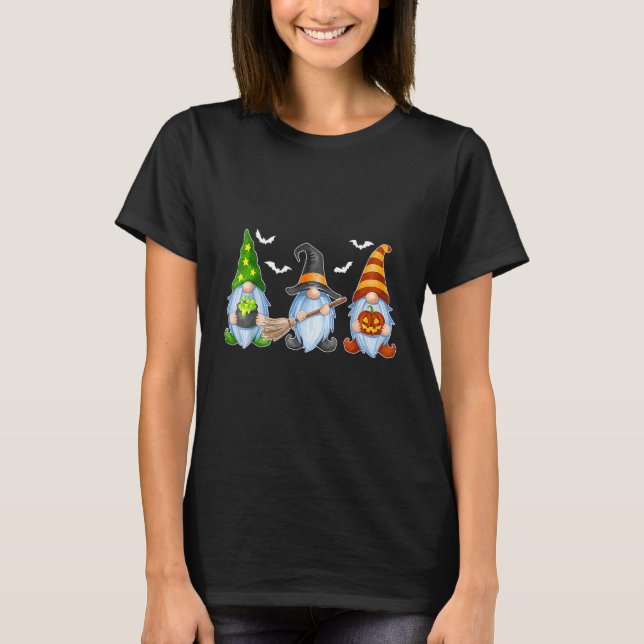 Halloween Gnomes Cute Autumn Pumpkin Fall  Holiday T Shirt (Framsida)