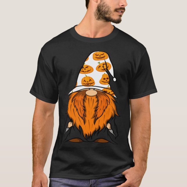Halloween Gnomes Cute Autumn Pumpkin Fall  Holiday T Shirt (Framsida)