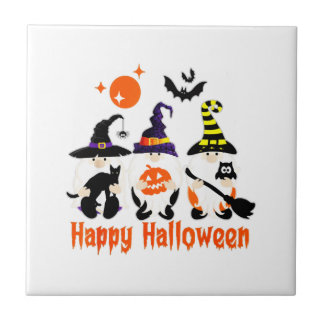 Halloween Gnomes Cute Autumn Pumpkin Fall Kakelplatta