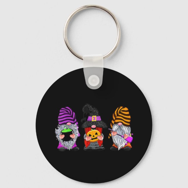Halloween Gnomes Cute Autumn Pumpkin Fall Roligt H Nyckelring (Framsida)