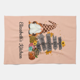 Halloween Gnomes, Fall, Pumpkins Kökshandduk