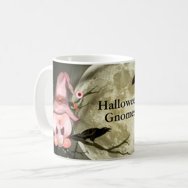 Halloween Gnomes Full Moon Family Kaffemugg (Framsida vänster)