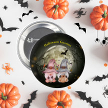 Halloween Gnomes Full Moon Family Pin-Back