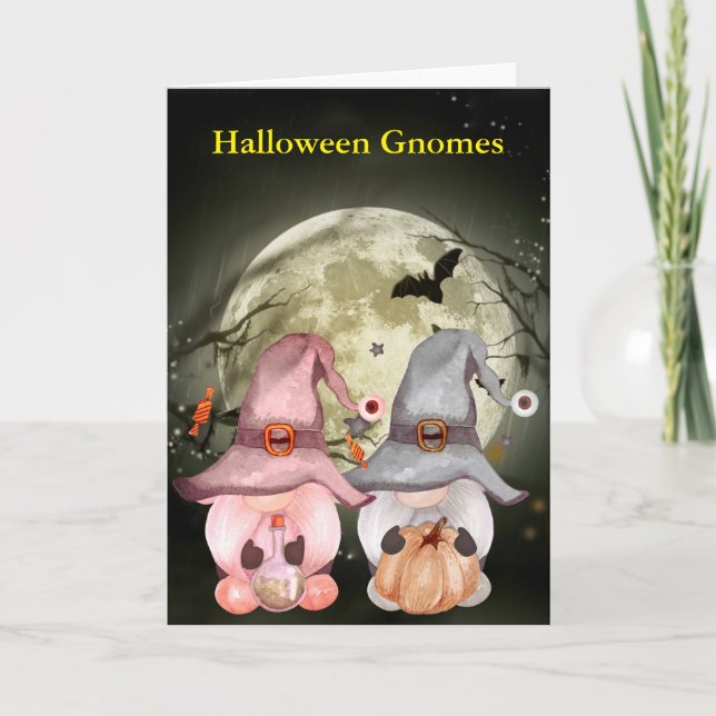 Halloween Gnomes fullständiga anteckningskort för  (Framsida)