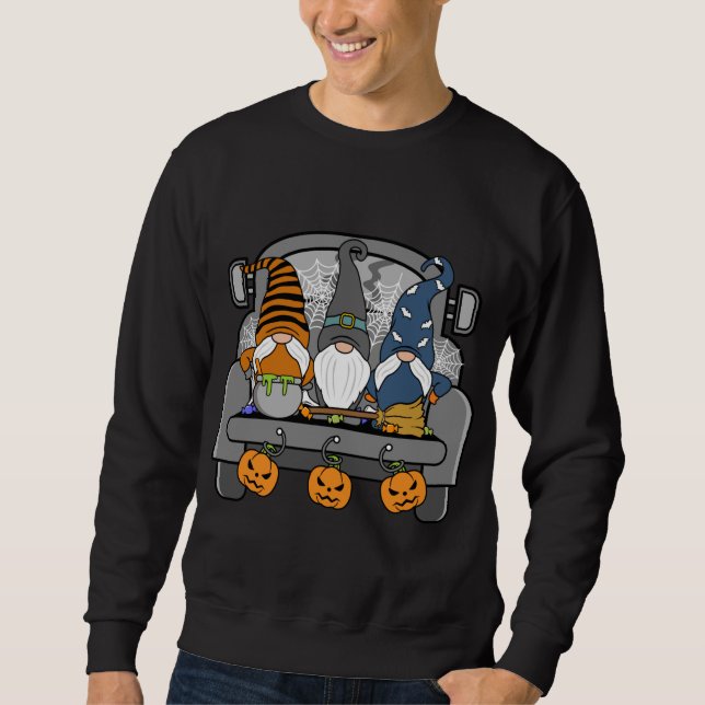 Halloween Gnomes Funny Monsters Pumpkin Spice Witc Lång Ärmad Tröja (Framsida)
